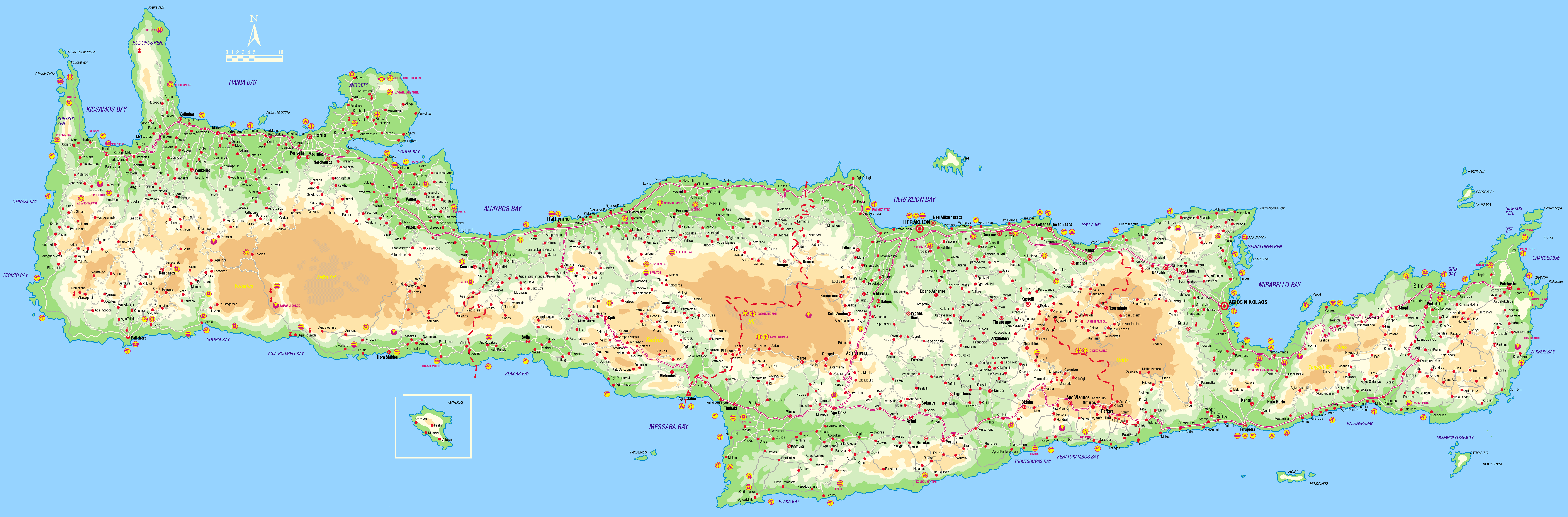 карта острова Крит